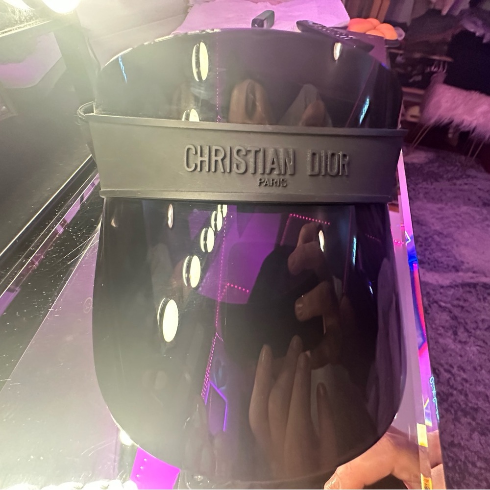 Christian Dior black on black sun visor